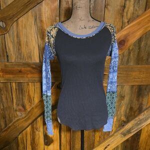 🔴We The Free Patchwork Long Sleeve Top